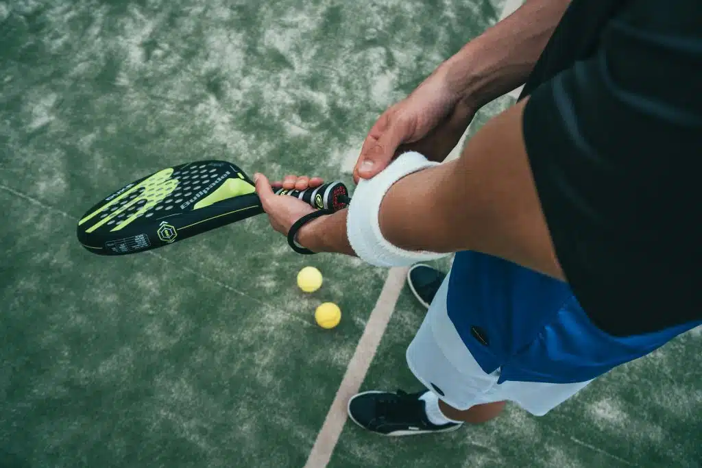 Player preparing for a tennis match